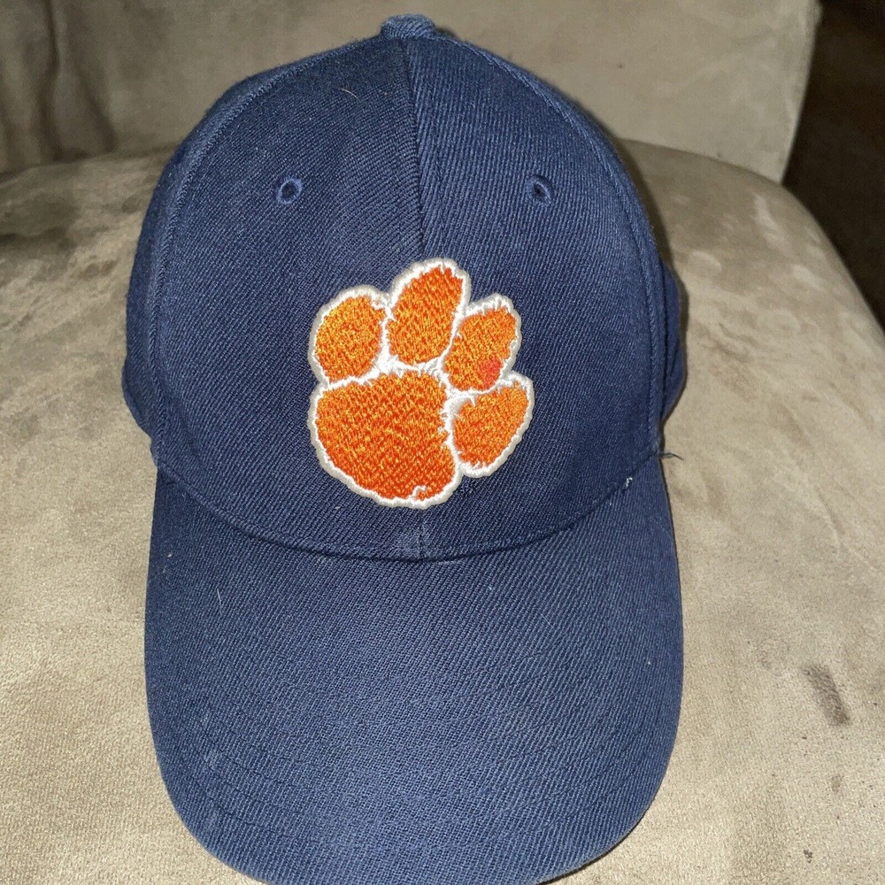 Nike Team Clemson Tigers Fitted 6 7/8 S/M Sports Hat Cap Blue